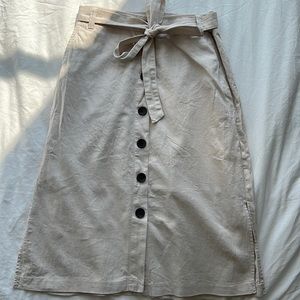 Petite linen blend skirt
